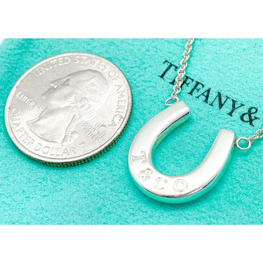 Tiffany & Co. Lucky Horseshoe Pendant Necklace Sterling Silver 15.5” - Picture 3 of 12